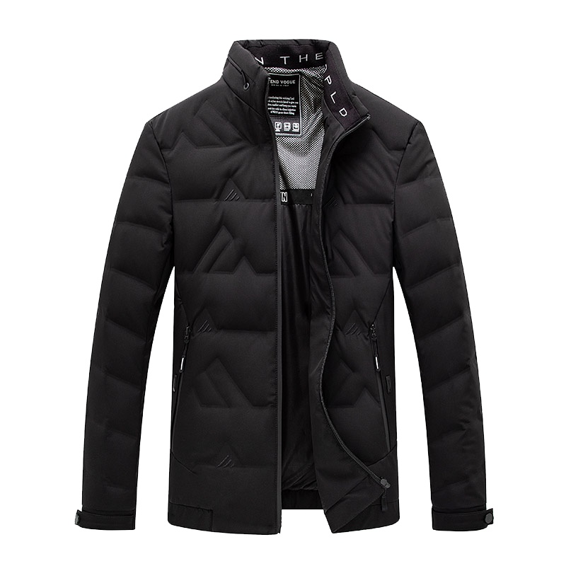 花花公子男装羽绒服男短款夹克修身冬季新款厚男士立领保暖外套