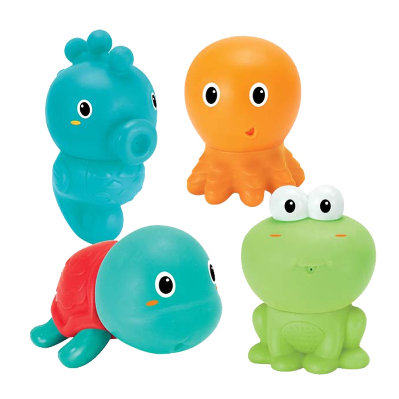 美国婴蒂诺infantino婴幼儿宝宝洗澡戏水玩具海洋百变动物套装益智玩具