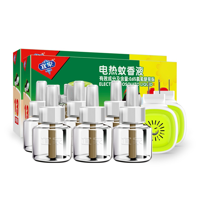 宜家电热蚊香液2器6瓶套装 无香配方 长效驱蚊 带加热器