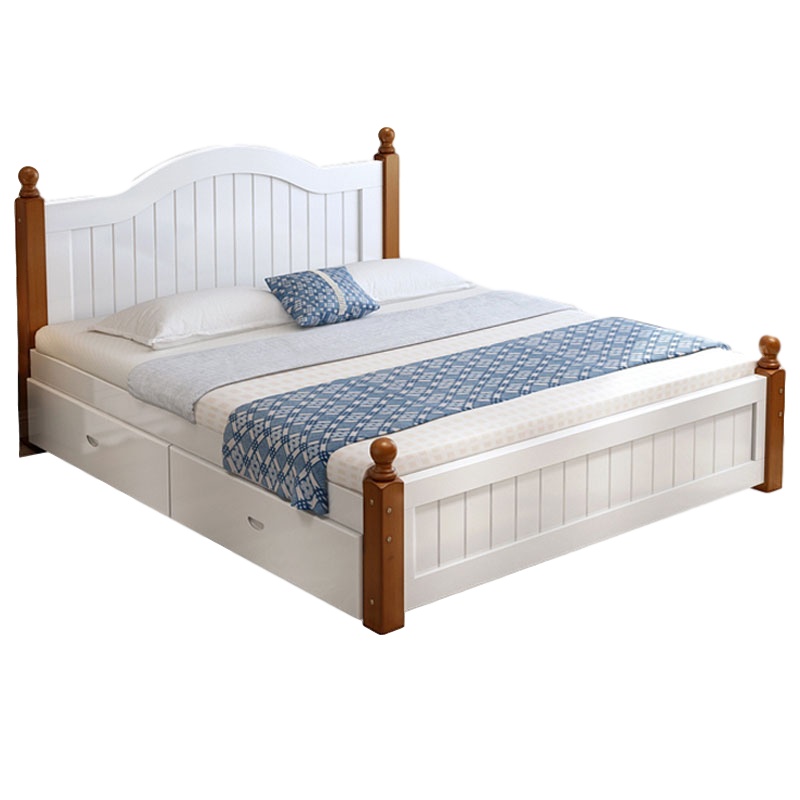 三圣 实木床简约现代大人床单人床双人床出租房用松木床1.5米单人床1.2米1.8米