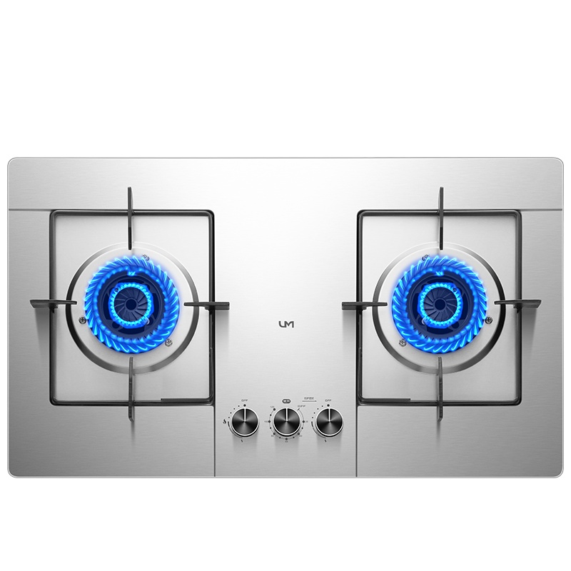 优盟(UM)JZY-ZJ001JA燃气灶天然气灶具煤气灶双灶嵌入式台嵌两用4.8KW大火力煤气炉灶台不锈钢定时(液化气)