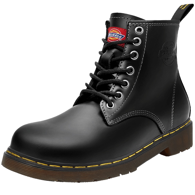 Dickies马丁靴新款单靴加绒短靴经典光面平底短靴英伦风194W50LXS29M