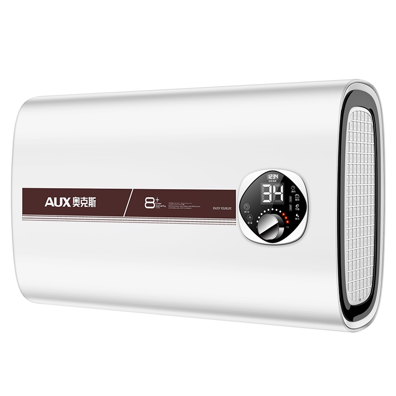 奥克斯(AUX)SMS-60DB12电热水器 60升杀菌排污提醒扁桶双胆机械旋钮遥控预约速热储水式热水器2000W带安装