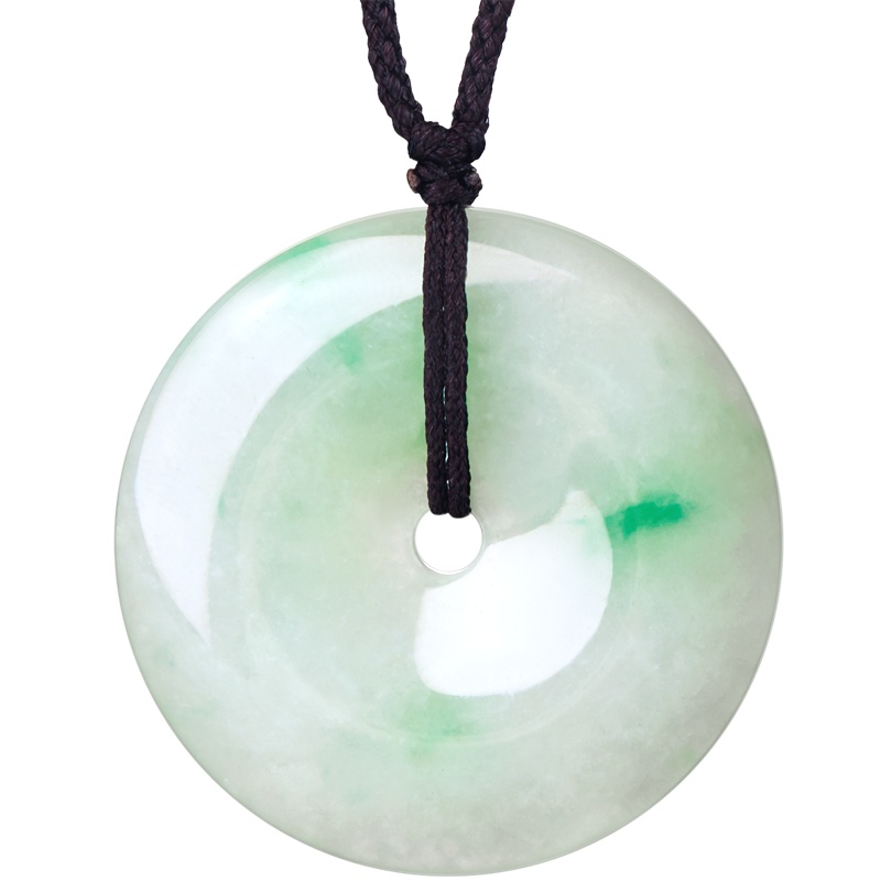 周大福珠宝首饰出入平安扣翡翠玉吊坠 K64199