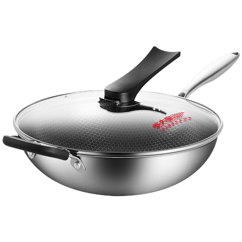 炊大皇 CG34QM 304不锈钢炒菜锅34CM 黑色 (单位:个)