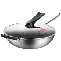 炊大皇 CG34QM 304不锈钢炒菜锅34CM 黑色 (单位:个)