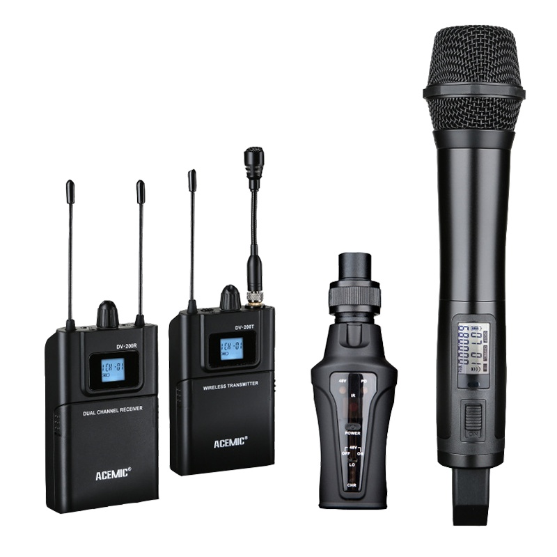 艾普奇 DV-100单反无线小蜜蜂领夹麦克风手机摄像机专业级无线录音采访麦手持话筒电影访谈