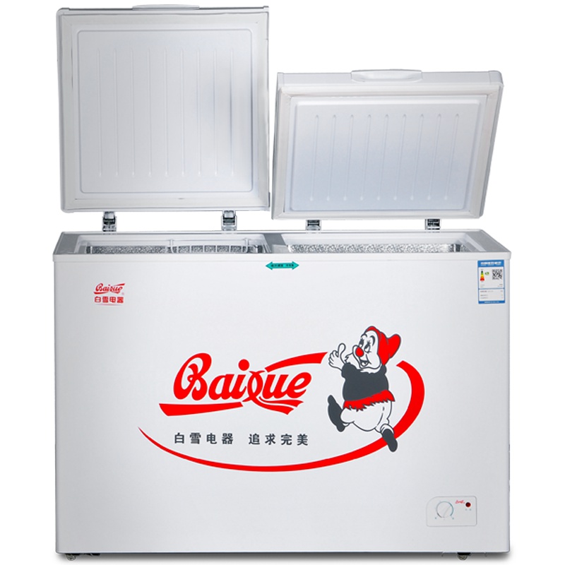 白雪(Baixue) BDX-223DS 223升大冰柜 顶开门 卧式冷柜 家用商用卧式双温柜冷冻储藏箱