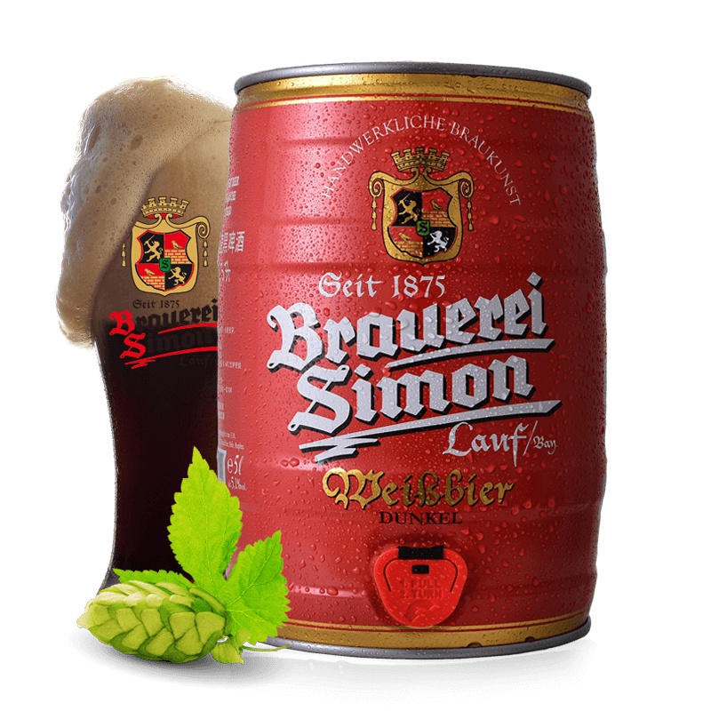 德国进口 凯撒西蒙(Kaisersimon)小麦黑啤酒5L