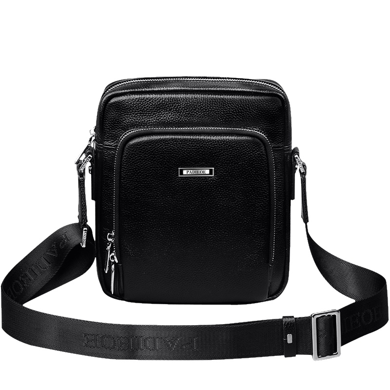 【顺丰配送】Padieoe斜挎跨包商务包男包休闲单肩包头层牛皮男士包包小背包潮韩版真皮