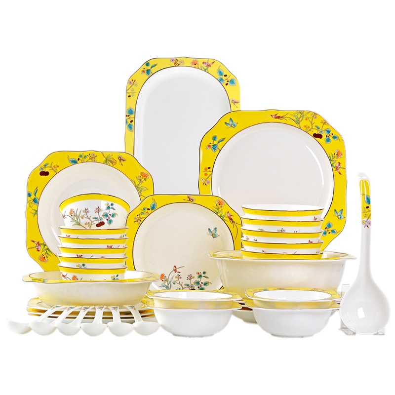 米兰度(Milandu)中式高档骨瓷餐具饭碗碟子盘子勺子家用散瓷 美人瓷系列散瓷餐具