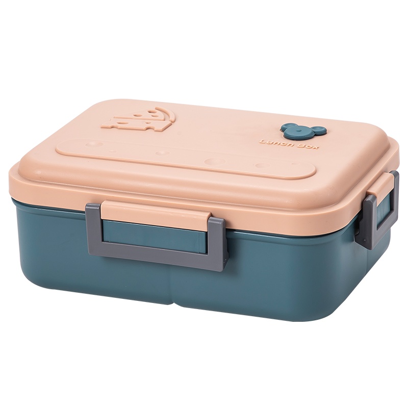 美厨(maxcook)微波炉饭盒 大容量加深3格学生饭盒塑料饭盒1200ml 便当盒带分隔 配餐具