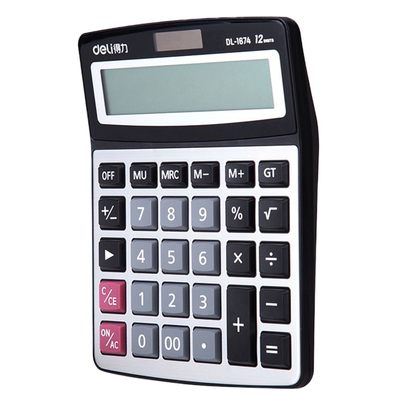得力(deli)-1674-财务办公透明按键桌面计算器-Plus版