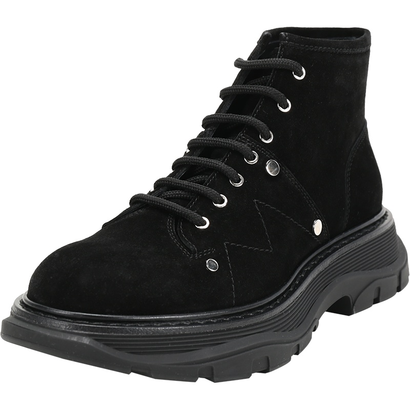 ALEXANDER MCQUEEN 亚历山大·麦昆 女士 绒面革系带靴子短靴 595469 WHZ28