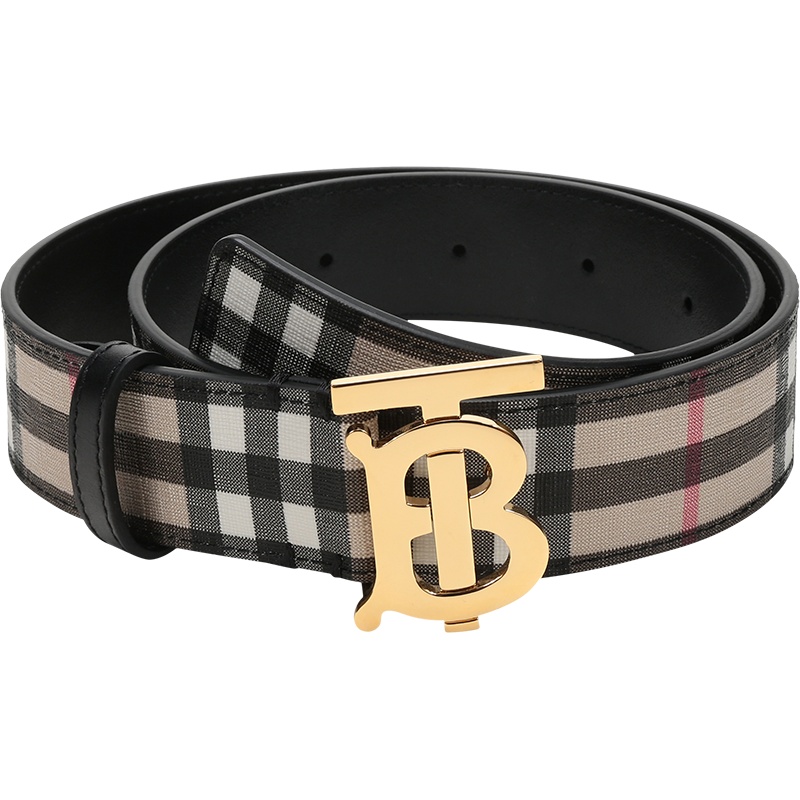 BURBERRY 博柏利 女款 环保帆布专属标识饰牌板扣式皮带腰带 80189901