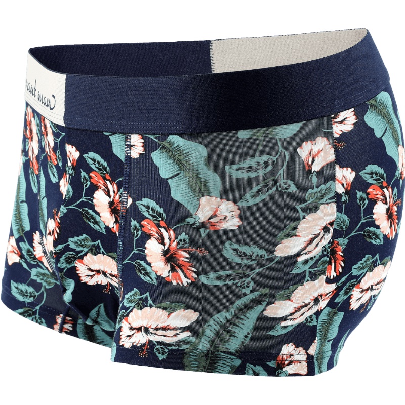 HLA海澜之家内裤男潮流个性骚气热情繁花印花贴身短裤男土内裤HUKAJ3R038A