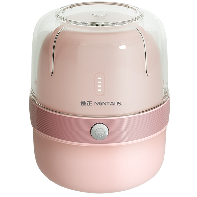 金正(NiNTAUS)绞肉机粉色 家用迷你小型便携充电式剁椒料理机切碎机 碎菜机蒜蓉搅拌机 双杯配置 宝宝婴儿辅食机D1