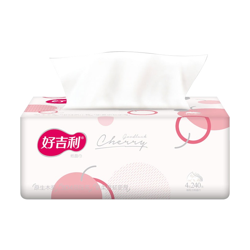 好吉利抽纸4层纸巾家用实惠装卫生纸家庭装餐巾纸面巾纸擦手纸16包