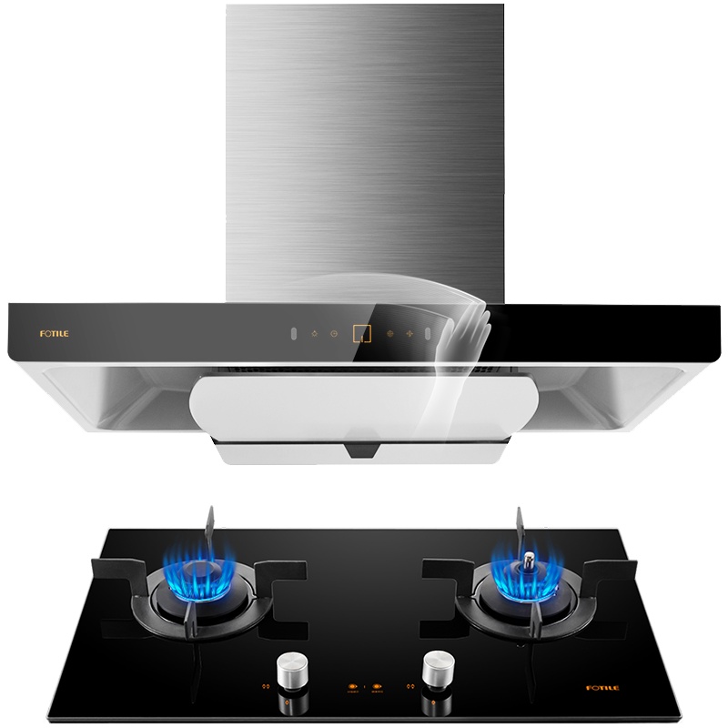 方太欧式抽吸油烟机燃气灶具烟灶套装顶吸式家用厨房脱排防干烧灶20风量升级款EMD21T+TC21BE