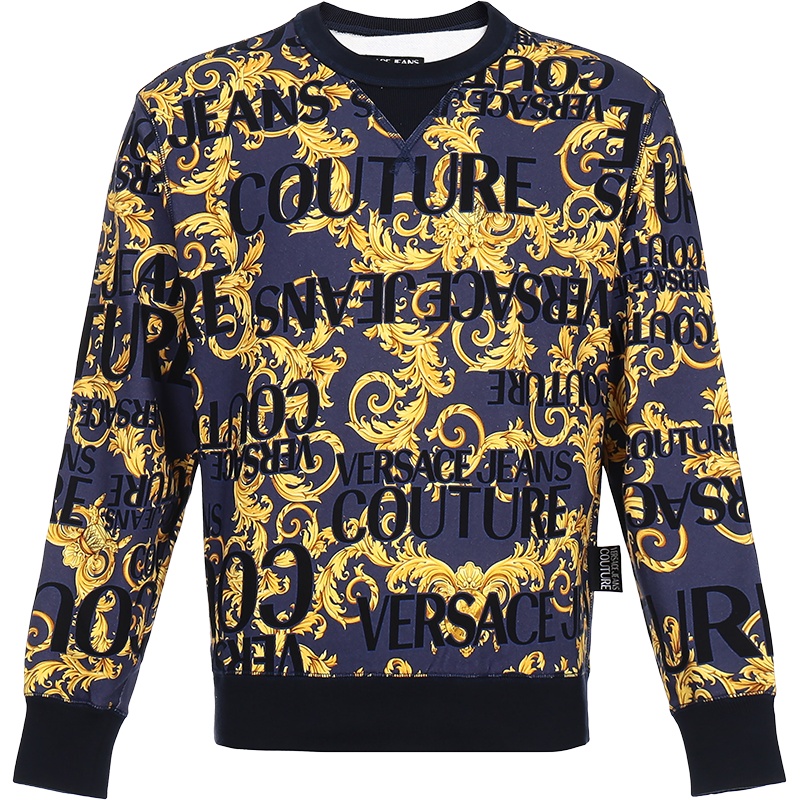 VERSACE JEANS COUTURE 范思哲 男士 棉/聚酯纤维圆领卫衣运动衫 B7GVA702 SM600