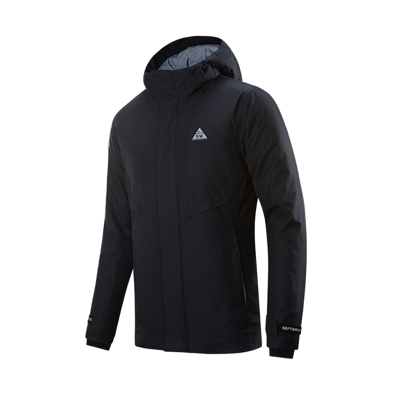 七匹狼户外羽绒服19年时尚休闲短款灰鹅绒冬男士连帽保暖外套