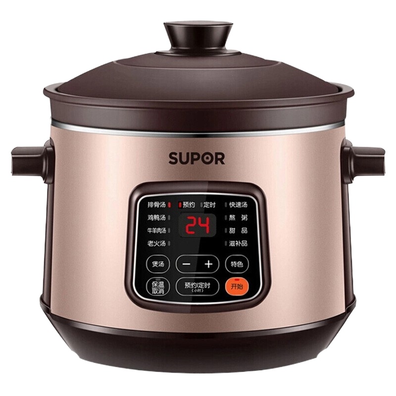 苏泊尔(SUPOR) 电炖锅 电炖盅 紫砂炖肉煲汤煮粥养生DG40YC11-28 4L (单位:件)
