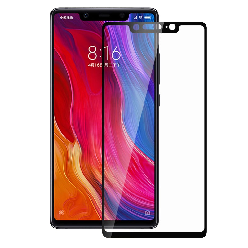 [买2送手机壳]轻万适用小米8se钢化膜xiaomi透明全屏黑色8se玻璃贴膜高清手机保护膜