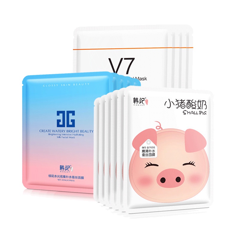 韩纪面膜补水保湿v7樱花小猪酸奶面贴膜补水保湿收缩毛孔提亮肤色新品