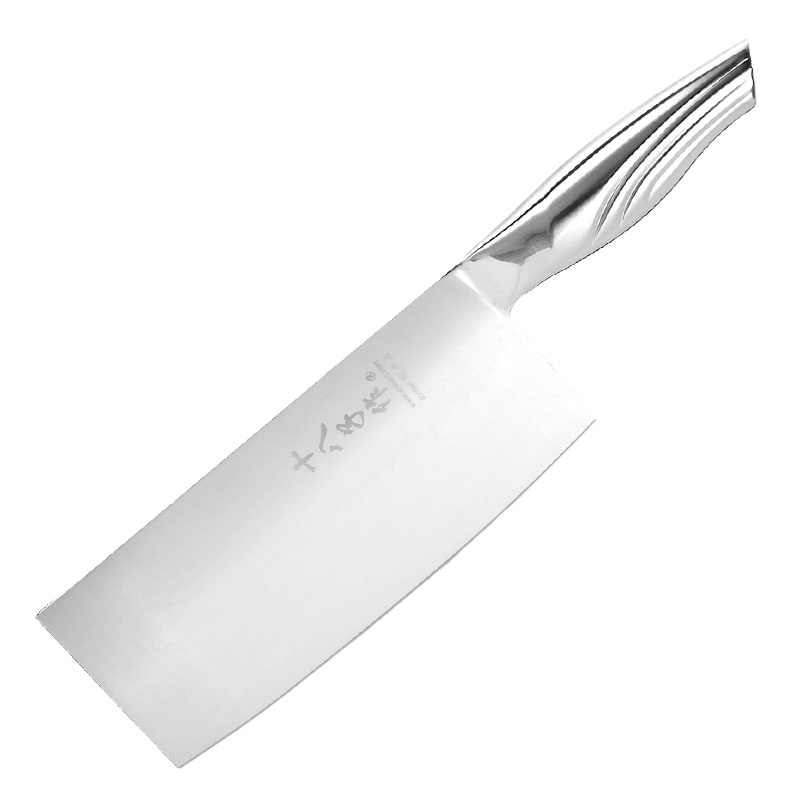 十八子作菜刀家用SL2716-B小康切片刀5铬钢刀体不锈钢刀具厨师专用切片刀免磨厨房刀具400系列不锈钢