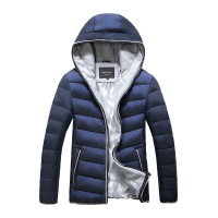 千仞岗(CHERICOM)秋冬新款男士羽绒服韩版连帽纯色保暖休闲外套