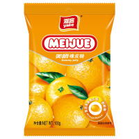 雅客美嚼橡皮糖100g*5袋香橙味果汁软糖果儿童散装零食qq糖约100颗