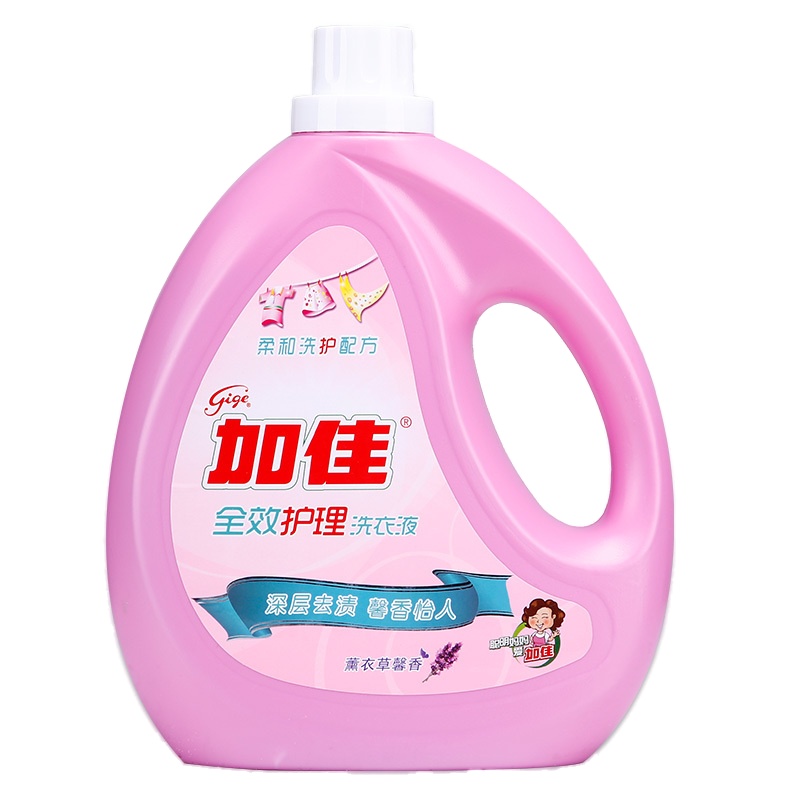 加佳 全效护理洗衣液3kg 天然皂角柔顺护理配方 高效洁净因子 深层去污 不伤手不伤衣 薰衣草馨香 家用大瓶实惠装