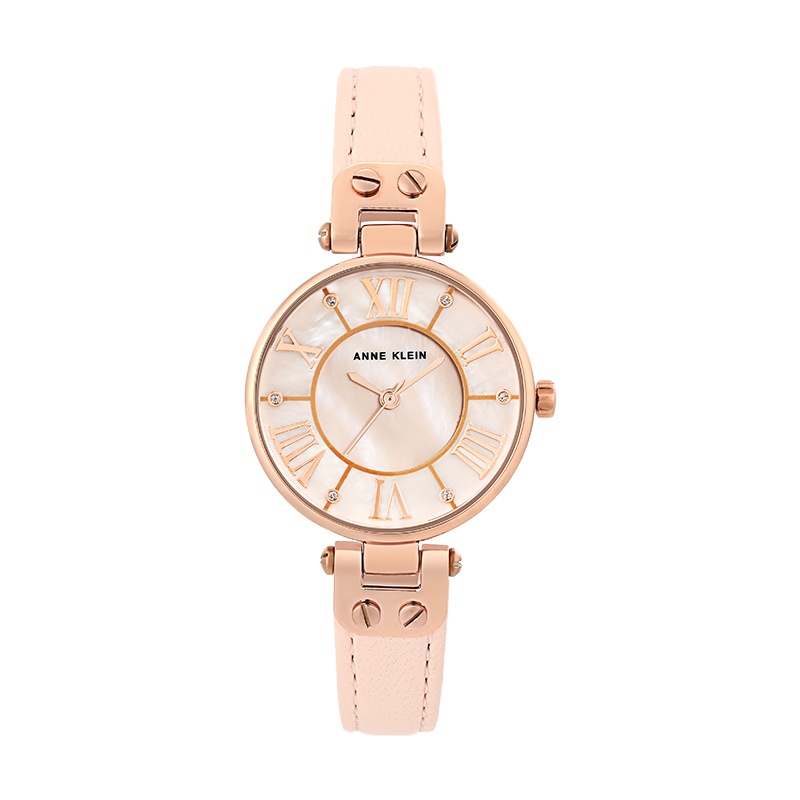 安妮克莱因（ANNE KLEIN）摩登复古系列时尚天然贝母表盘石英女士手表AK/2718RGPK