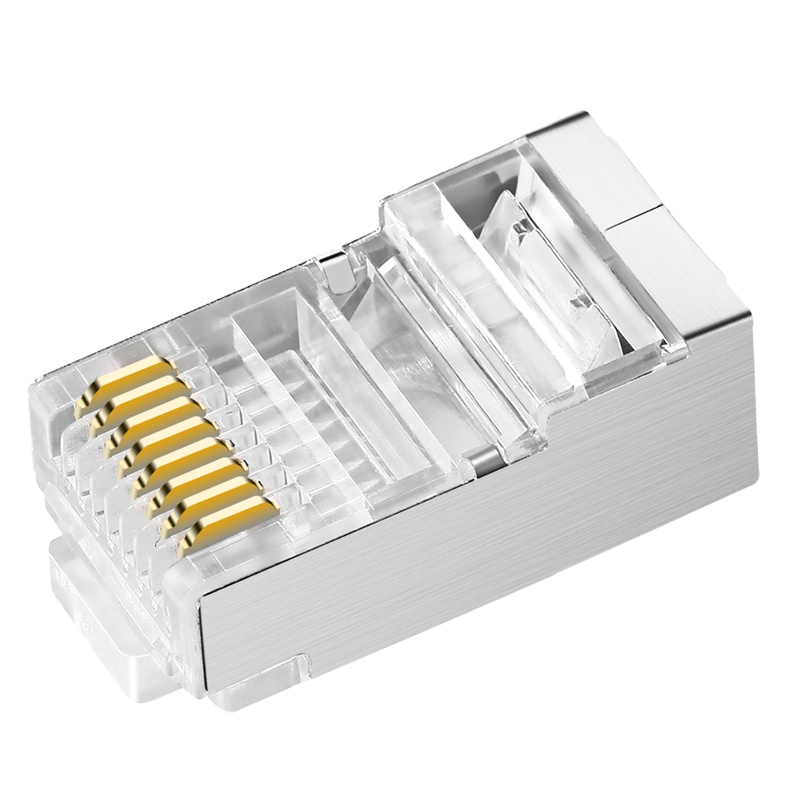 XPWY河北鑫鹏 六类屏蔽 网络8P8C 水晶头 纯铜镀金 RJ45 100颗/盒 透明色 按盒销售