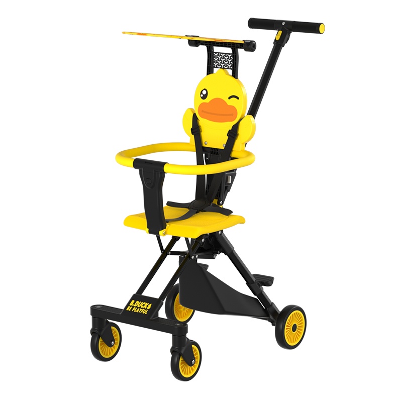乐的小黄鸭溜娃神器轻便可折叠婴儿双向宝宝推车子儿童遛娃手推车