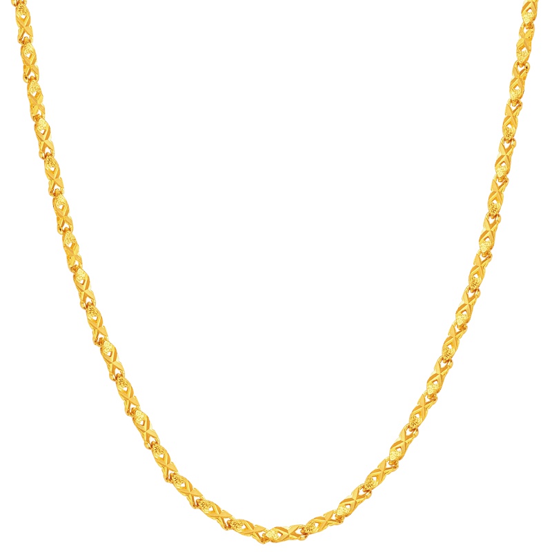 周大福车花黄金项链素链计价（足金工费178元）F132516