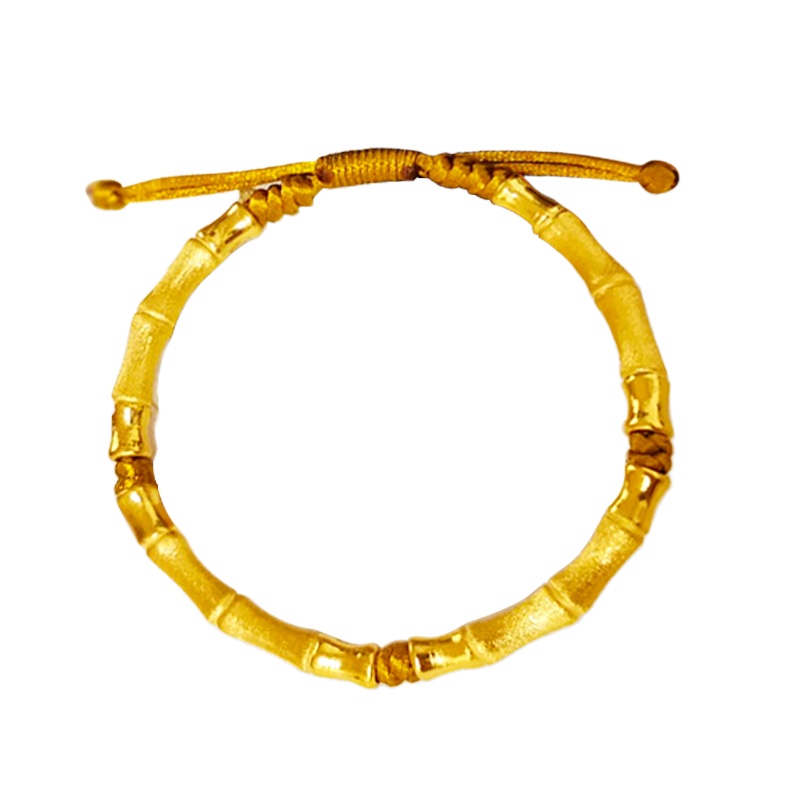 GZUAN古钻珠宝 节节高升 黄金3D硬金男女同款转运珠手链 YJS0029