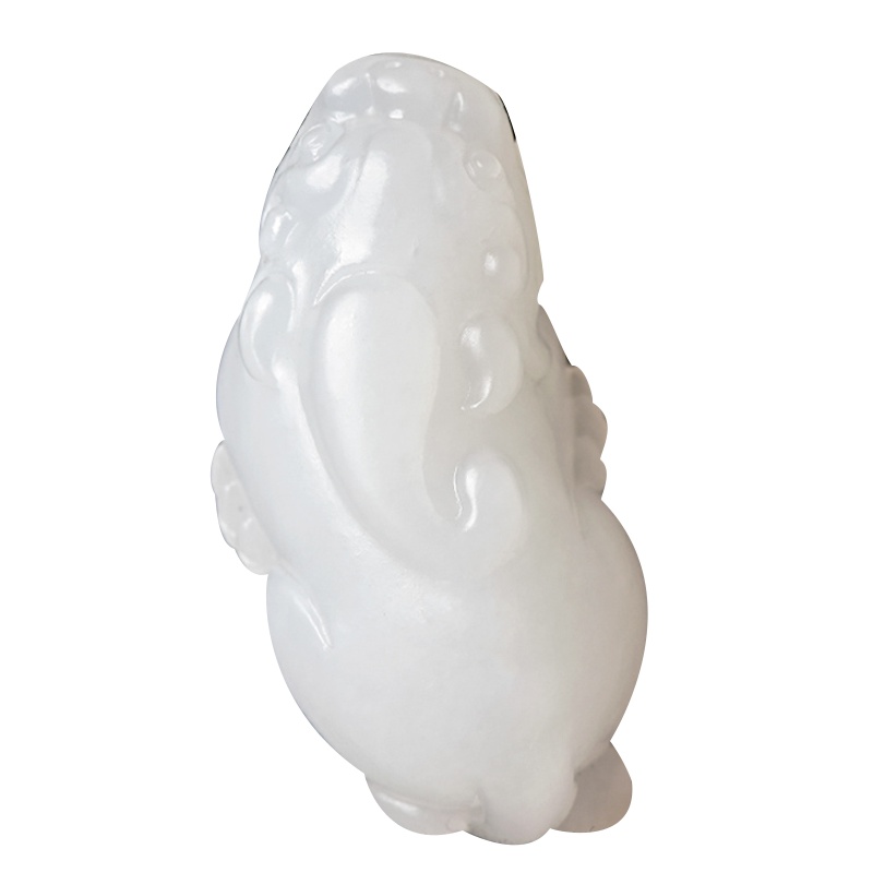 和田玉羊脂白玉貔貅吊坠貔貅男女款玉石挂件玉坠