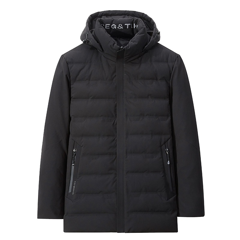 花花公子秋冬男士商务休闲时尚中长款厚实保暖棉服潮