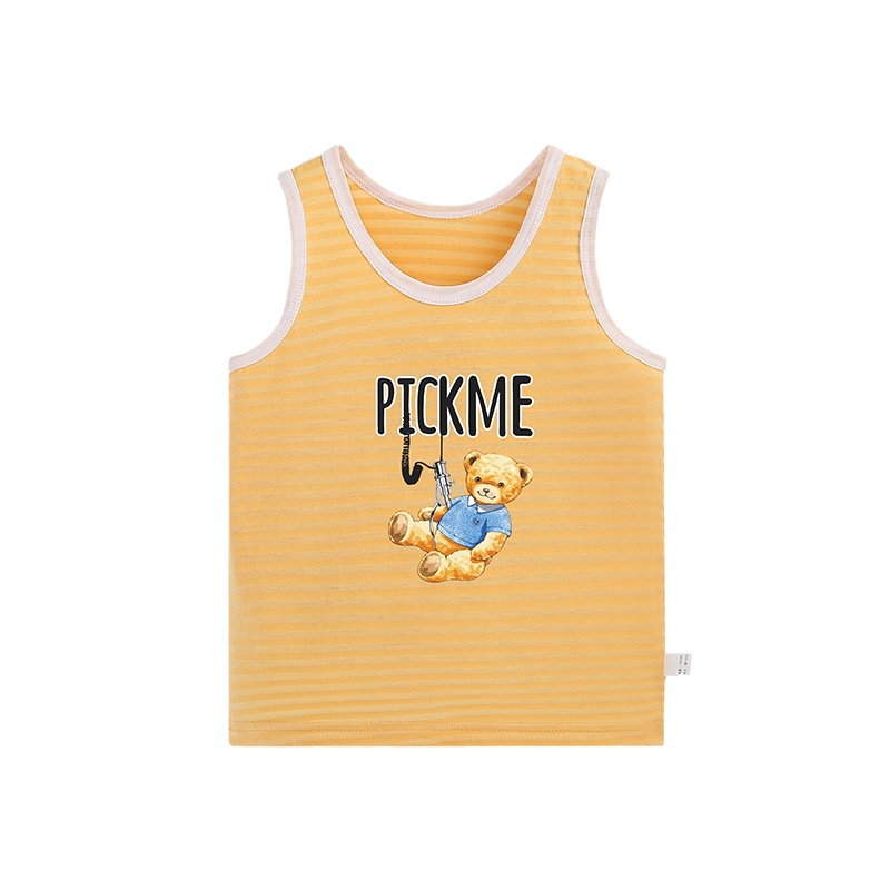 精典泰迪儿童背心2021夏季男童新款条纹夏装薄款背心