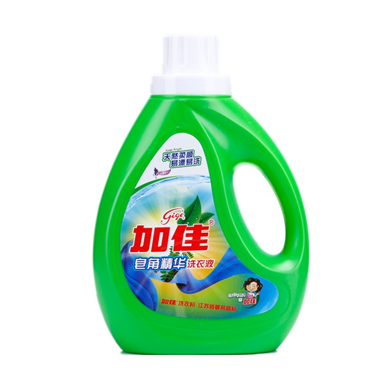 加佳皂角精华洗衣液1kg 不伤手 无残留 采用天然高效洁净去污因子 深层去污 天然柔顺 易漂易洗