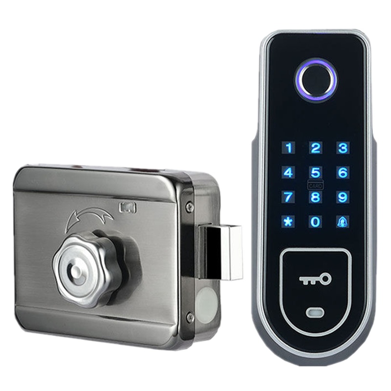 门禁一体锁外装大门智能锁不锈钢指纹锁密码刷卡电控锁防盗电子锁IC门锁 豪华版7种开门方式