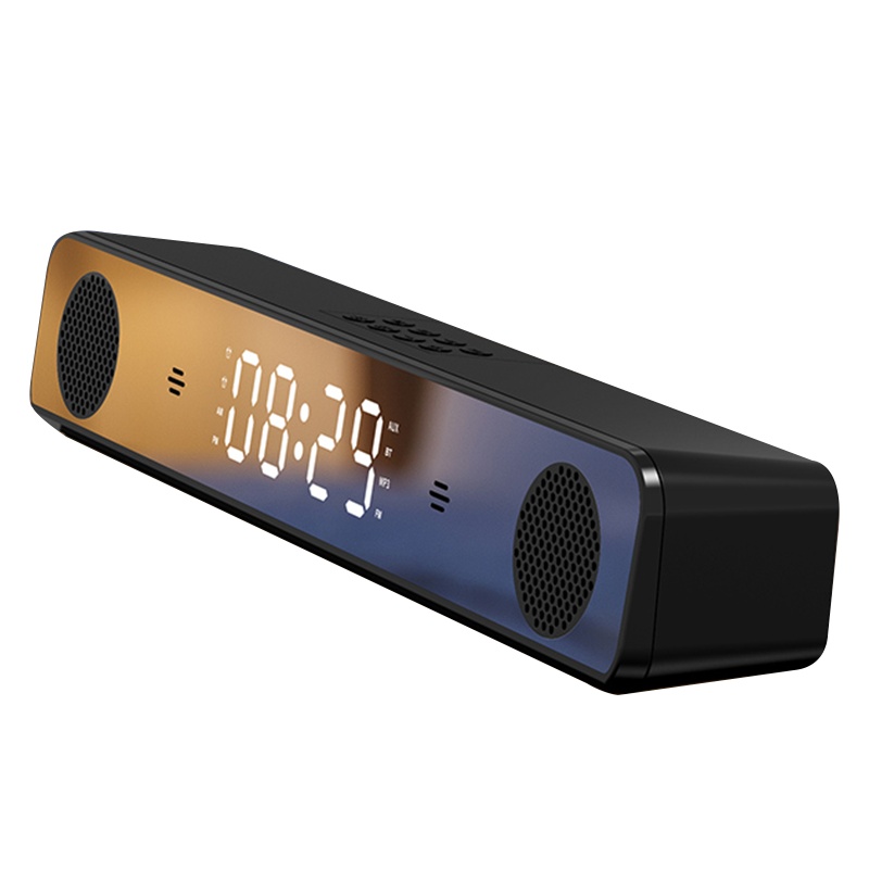 索爱(soaiy)蓝牙音箱 闹钟音响手机台式机笔记本低音炮电脑音箱便携迷你音响SA-A6L镜面闹钟款