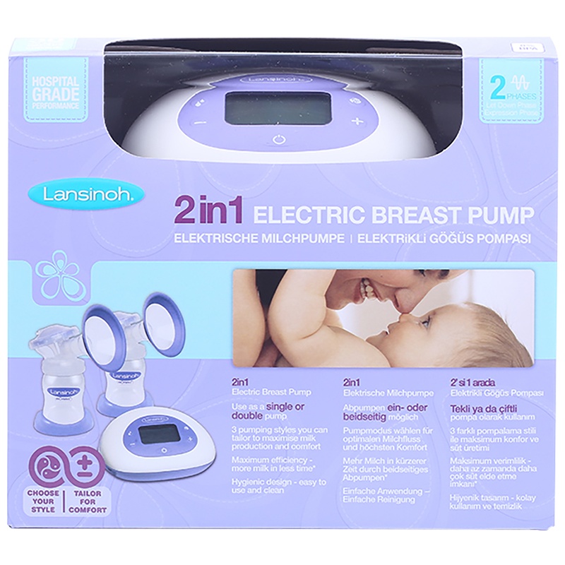 [有效期至24年5月]兰思诺( Lansinoh)990065美国进口双边电动吸奶器孕产妇电动按摩形吸乳器