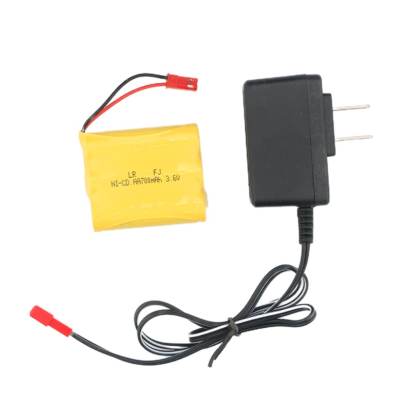 大容量3节5号3.6V儿童玩具车赛车模型遥控车充电电池组充电器配件 3.6V700毫安JST电池组+充电器