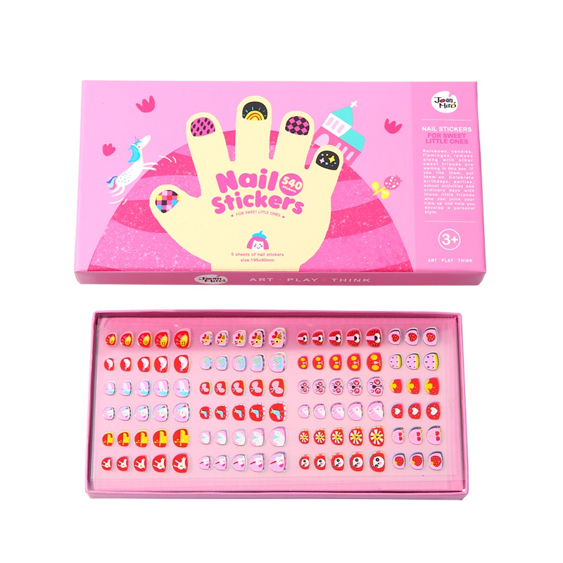 Joan Miro美乐儿童指甲贴女孩美甲贴画防水宝宝卡通纹身贴安全无毒指甲贴纸 甜蜜花园 益智玩具