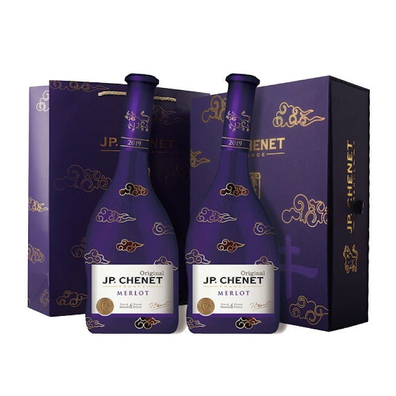 法国原瓶进口 进口红葡萄酒 香奈(J.P.CHENET)特酿牛年限量款750ML双支礼盒