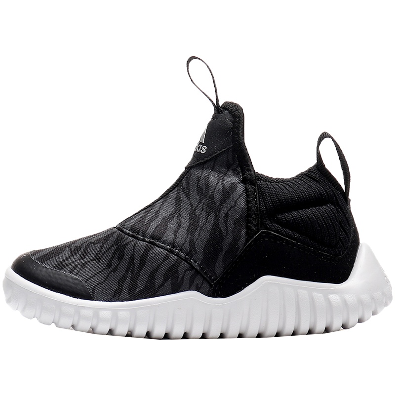 【自营】adidas男女婴童鞋海马学步保暖一脚蹬休闲运动鞋AH2538 AH2538黑色+纯质灰