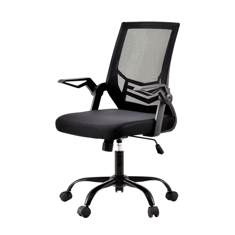 全简电脑椅办公转椅职员会议椅家用柔韧透气升降椅子黑色