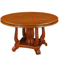 HiBoss实木餐桌圆形新中式餐桌圆桌圆餐桌